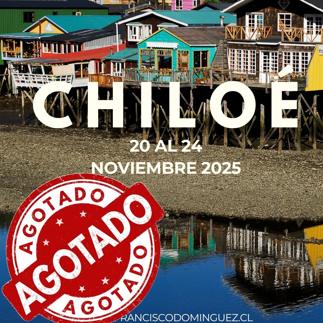 Se agotaron los cupos para el viaje a Chiloé que haremos en unos dias más.!!
Pero....viene otro viaje "express", a la Araucanía, del 04 al 07 DIC. (está bien encima la fecha, lo sé...pero ¿porqué no hacerlo de igual modo?...).
Toda la información de ese nuevo destino, enseguida.
